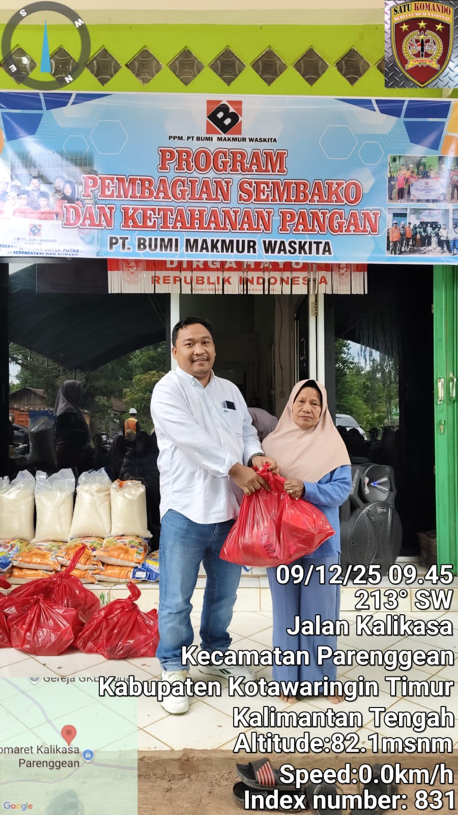 PT. Bumi Makmur Waskita Kabupaten Kotim Melaksanakan Program Pembagikan Sembako dan Ketahanan Pangan