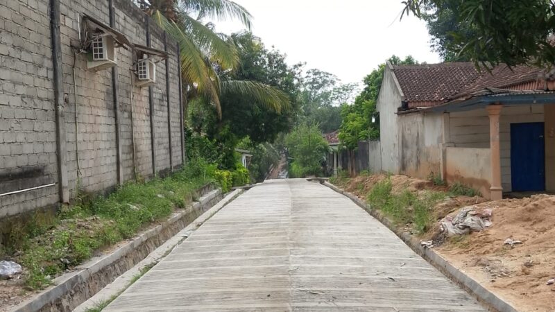 Pemerimtahan Desa Negara Tulang Bawang Kecamatan Bunga Mayang Telah Menyelesaikan Pekerjaan Jalan Rabat Beton Dan Lapen.