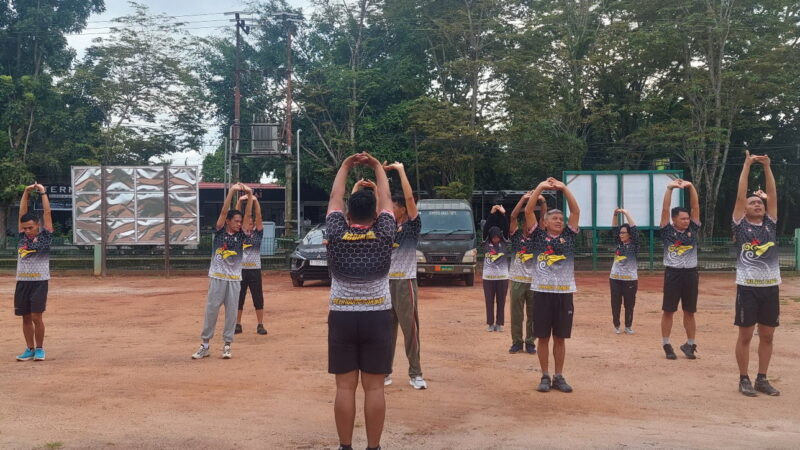 Jaga Kesehatan Fisik, Kodim 1015 Sampit Laksanakan Olahraga Bersama.