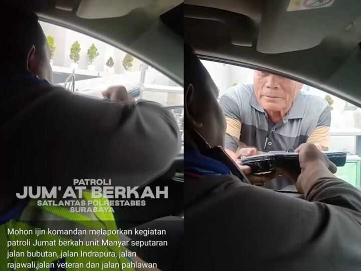 Satlantas Polrestabes Surabaya Peduli Wong Cilik Dengan Berbagi Jumat Berkah