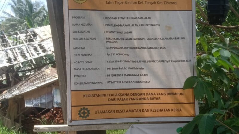 Proyek Betonisasi Jalan Caringin–Cilaketan Senilai Rp 531 Juta di Desa Gorowong Rusak Dini, Kualitas Pekerjaan Dipertanyakan
