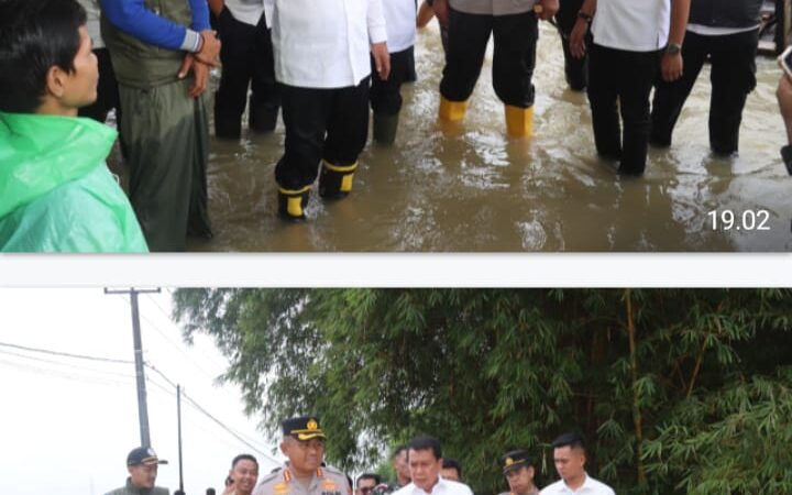 Bupati dan Kapolresta Tangerang Tinjau Banjir di Pasir Ampo Kresek