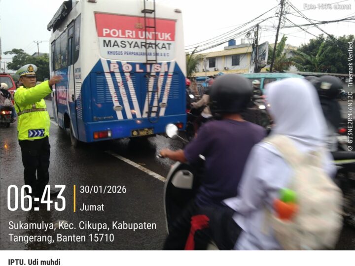 Polsek Cikupa Laksanakan PECAK Pagi, Arus Lalu Lintas Terpantau Ramai Lancar