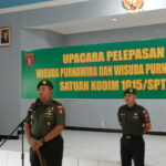 Komandan Kodim 1015/Sampit Pimpin Upacara Pelepasan Wisuda Purnawira dan Wisuda Purna Tugas