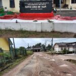 Sudah Bertahun-tahun Jalan Akses Masyarakat dan Gedung Kantor Lurah Air Asem Kecamatan Belinyu Kabupaten Bangka Rusak Berat.
