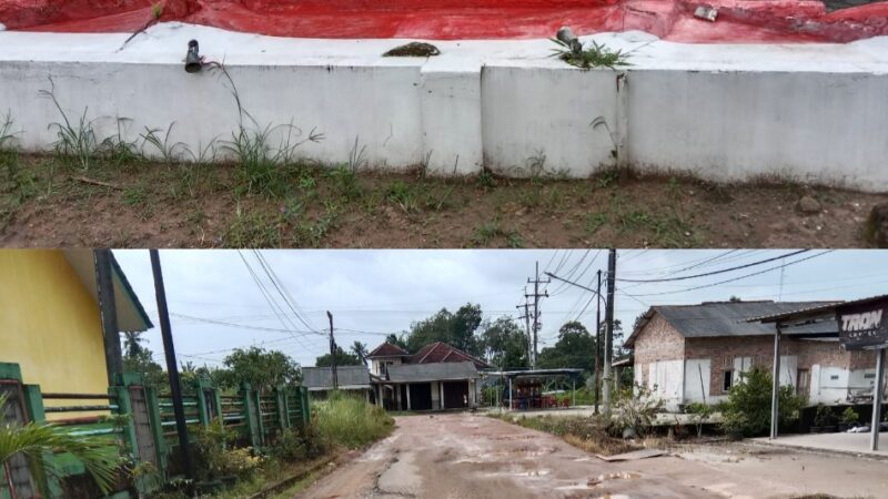 Sudah Bertahun-tahun Jalan Akses Masyarakat dan Gedung Kantor Lurah Air Asem Kecamatan Belinyu Kabupaten Bangka Rusak Berat.