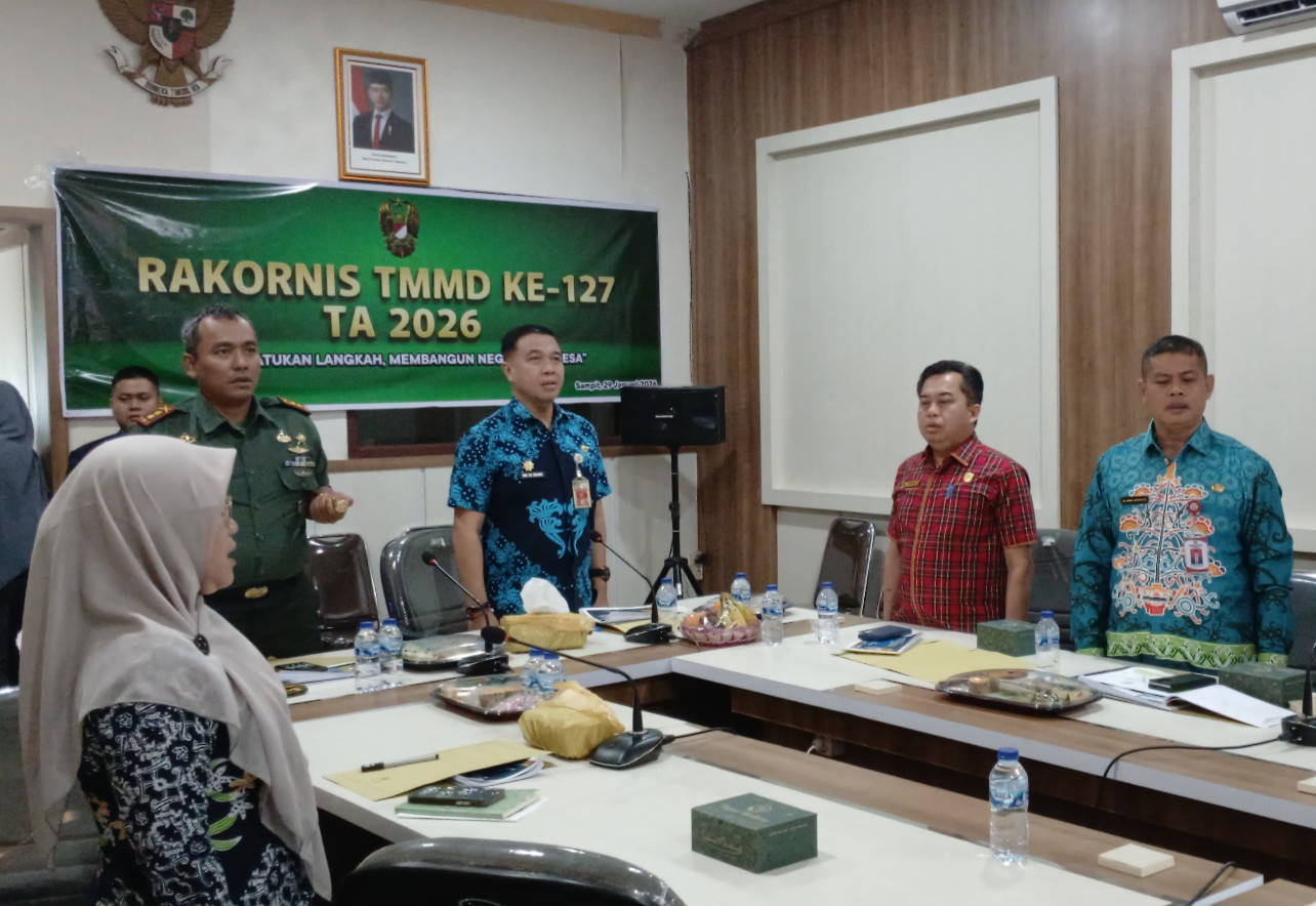 Dandim 1015/Sampit Ikuti Secara Virtual Rakornis TMMD ke-127 TA 2026.