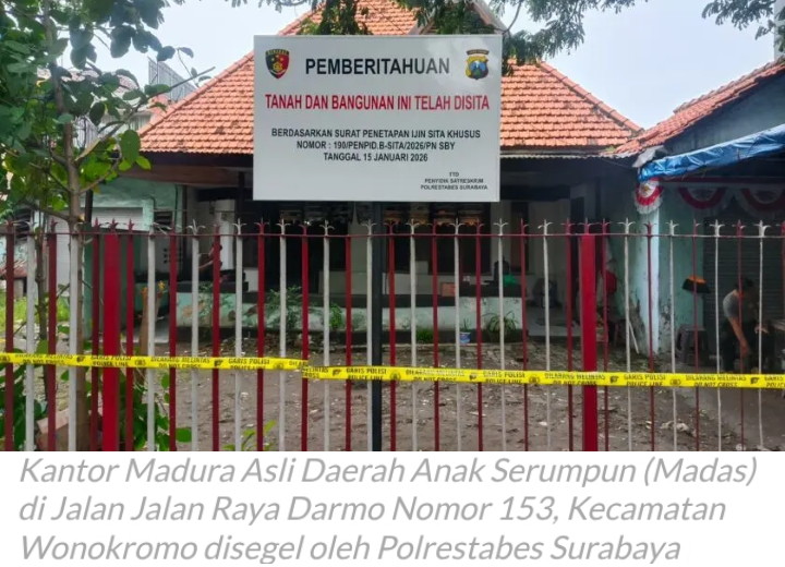 Diduga Terkait Kasus Mafia Tanah, Kantor Madas di Jalan Darmo Surabaya Disegel Polisi