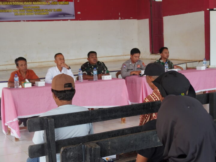 Satgas TMMD Reguler ke-127 Kodim 1015/Sampit Gelar Sosialisasi Bahaya Narkoba dan Judi Online