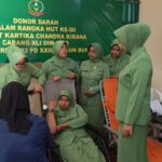 Sambut HUT Persit Ke 80, Korem 102/Pjg Bersama Kodim 1015/Sampit Gelar Bakti Sosial Donor Darah