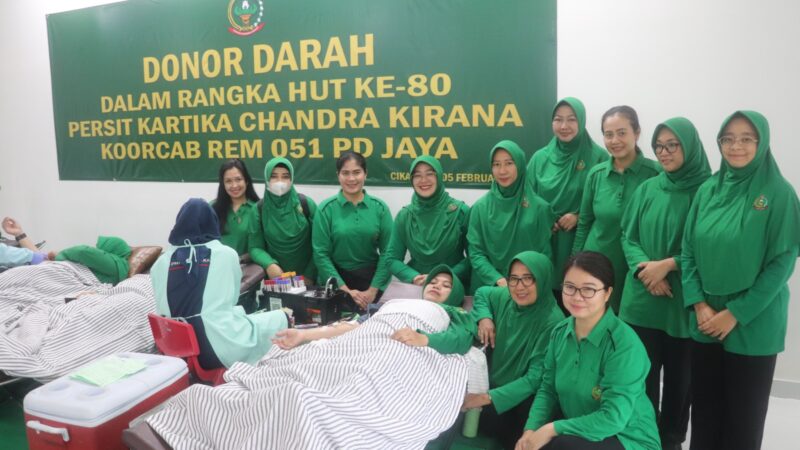 Donor Darah Dalam Rangka HUT ke-80 Persit Kartika Chandra Kirana.