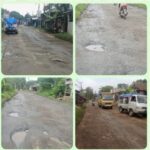 JALAN RAYA CILEJET TENJO RUSAK PARAH, MENGANGGU LALU LINTAS DAN BERBAHAYA UNTUK PENGGUNA JALAN