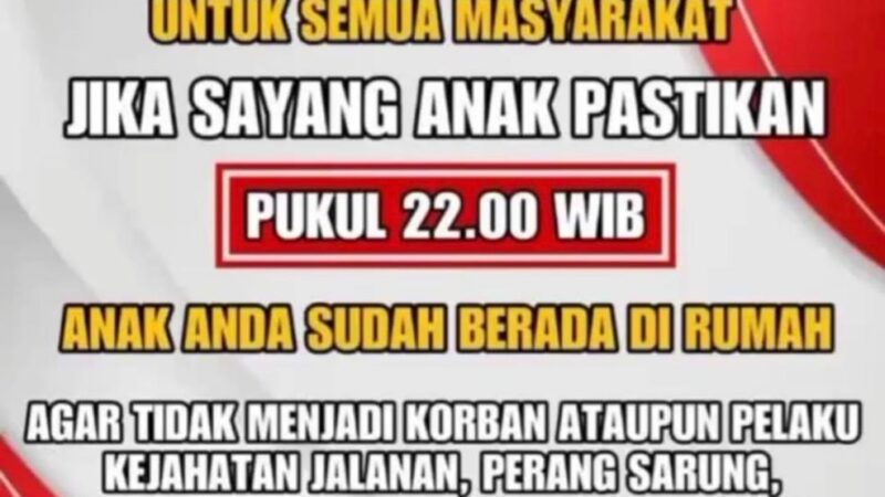Kapolsek Parung Panjang Lanjutkan Himbauan Polres Bogor, Orang Tua Diminta Pastikan Anak di Rumah Pukul 22.00 WIB