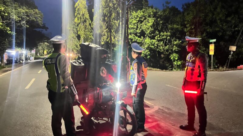 Satlantas Polres Kotim Laksanakan Blue Light Patrol Subuh, Antisipasi Laka Lantas dan Balapan Liar di Bulan Ramadhan