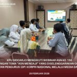 KPU SIDOARJO MENGIKUTI WEBINAR ASN KE-150 DENGAN TEMA “ASN MENGAJI” YANG DISELENGGARAKAN OLEH DEWAN PENGURUS KORPRI NASIONAL MELALUI MEDIA DARING.