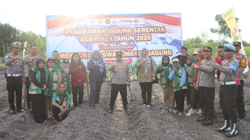 Polres Kotim Gelar Penanaman Jagung Serentak Kuartal I Tahun 2026 Untuk Mendukung Swasembada Jagung.