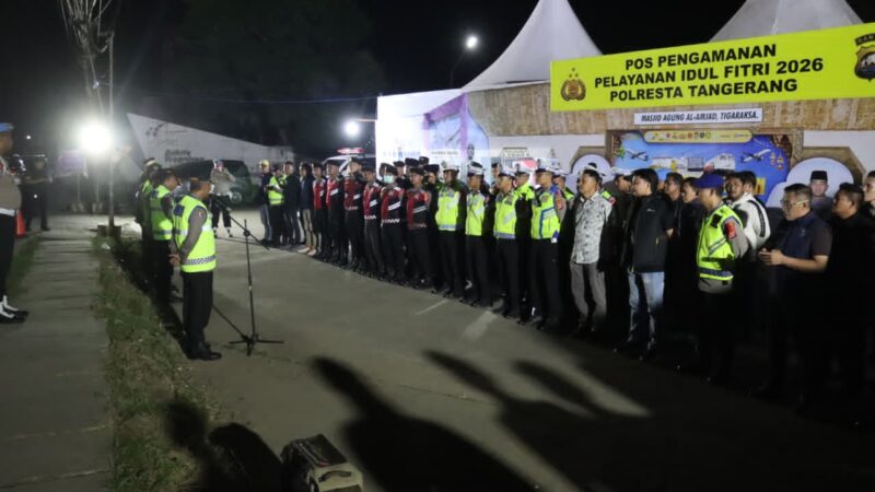 Wakapolresta Tangerang Cek Kesiapan Jalur Arteri, Pimpin Apel Malam di Pospam Gembong