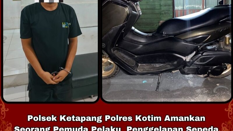 Polsek Ketapang Polres Kotim Amankan Seorang Pemuda Pelaku Penggelapan Sepeda Motor Yamaha NMAX.
