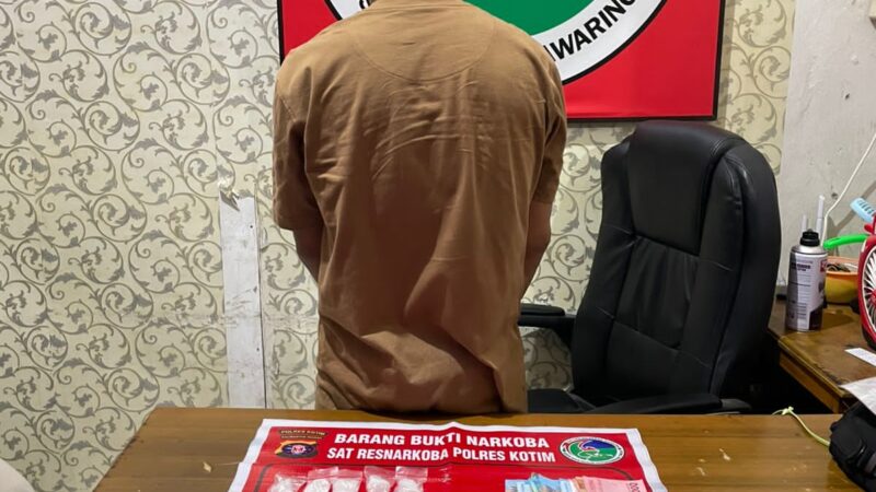 Sat Reserse Narkoba Polres Kotim Tangkap Pengedar Sabu Dengan Barbuk 35 Gram.