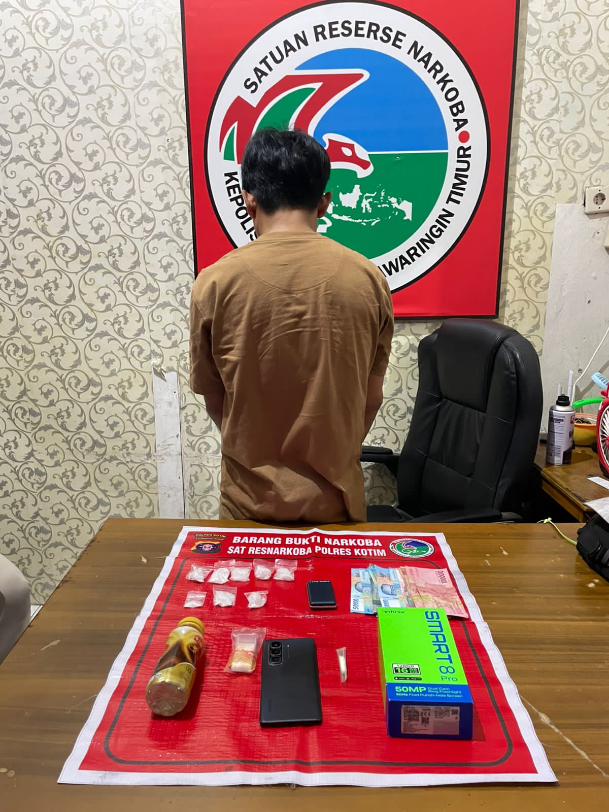 Sat Reserse Narkoba Polres Kotim Tangkap Pengedar Sabu Dengan Barbuk 35 Gram.