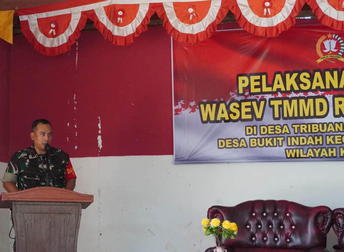 Dansatgas TMMD ke 127 Kodim 1015/Sampit Sampaikan Paparan Progres Pembangunan TMMD ke 127,Tim Wasev Mabes AD