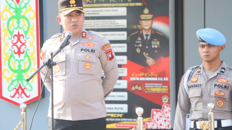 Kapolres Kotim Pimpin Apel Pagi, Tekankan Integritas dan Kesiapan Pengamanan Idul Fitri