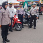 Polres Kotim Pastikan Keamaman Saat Berbelanja di Pasar Ramadhan Taman Kota Sampit.