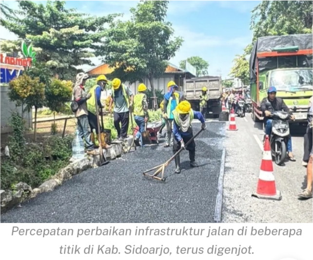 Percepatan Perbaikan Infrastruktur Jalan 41 Titik di Sidoarjo Rampung Sebelum Lebaran, Terus Digenjot.