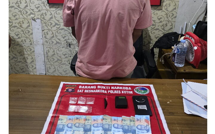 Pengedar Sabu Dijalan Iskandar Sampit Diamankan Satresnarkoba Polres Kotim Barbuk 4,04 Gram.