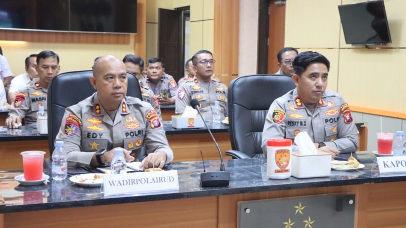 Polres Kotim Mengikuti Vidio Conference, Kapolri Pimpin Anev Sitkamtibmas Terkini Dan Kesiapan Pengamanan Unras.