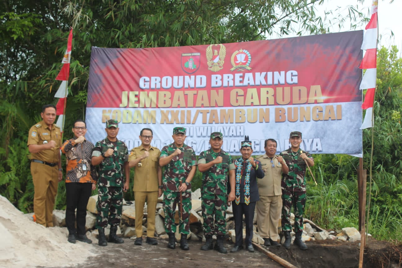Dandim 1016/Palangka Raya Hadiri Ground Breaking Jembatan Perintis Garuda
