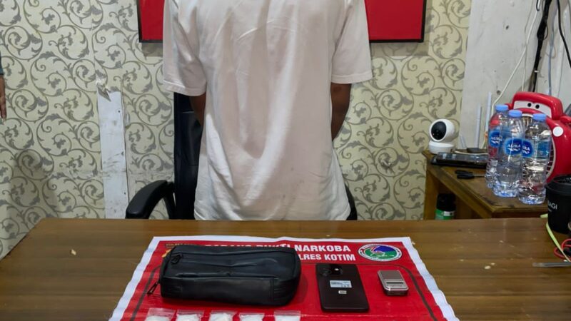 Pengedar Sabu Diamankan Satres narkoba Polres Kotim Saat Naik Motor Ditemukan Barbuk Sebanyak 51,00 Gram