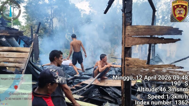 Si Jago Merah Hanguskan Tiga Rumah Kayu di Desa Batuah Kabupaten Kotim.