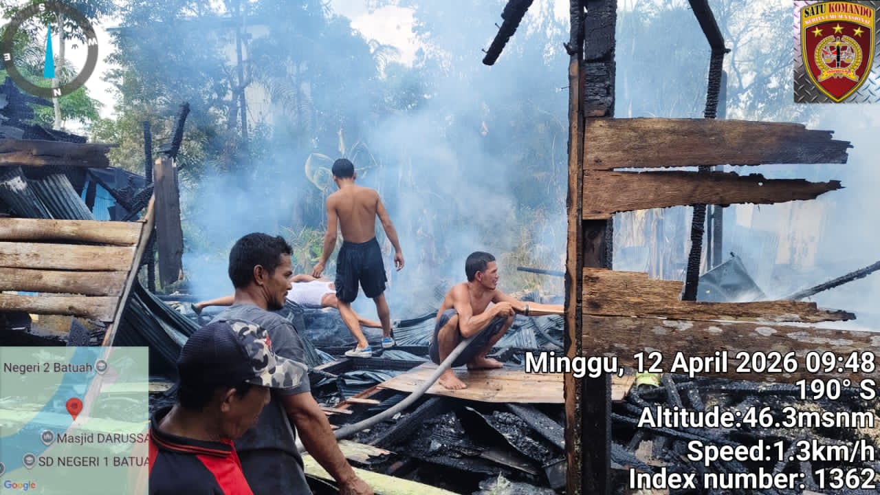 Si Jago Merah Hanguskan Tiga Rumah Kayu di Desa Batuah Kabupaten Kotim.