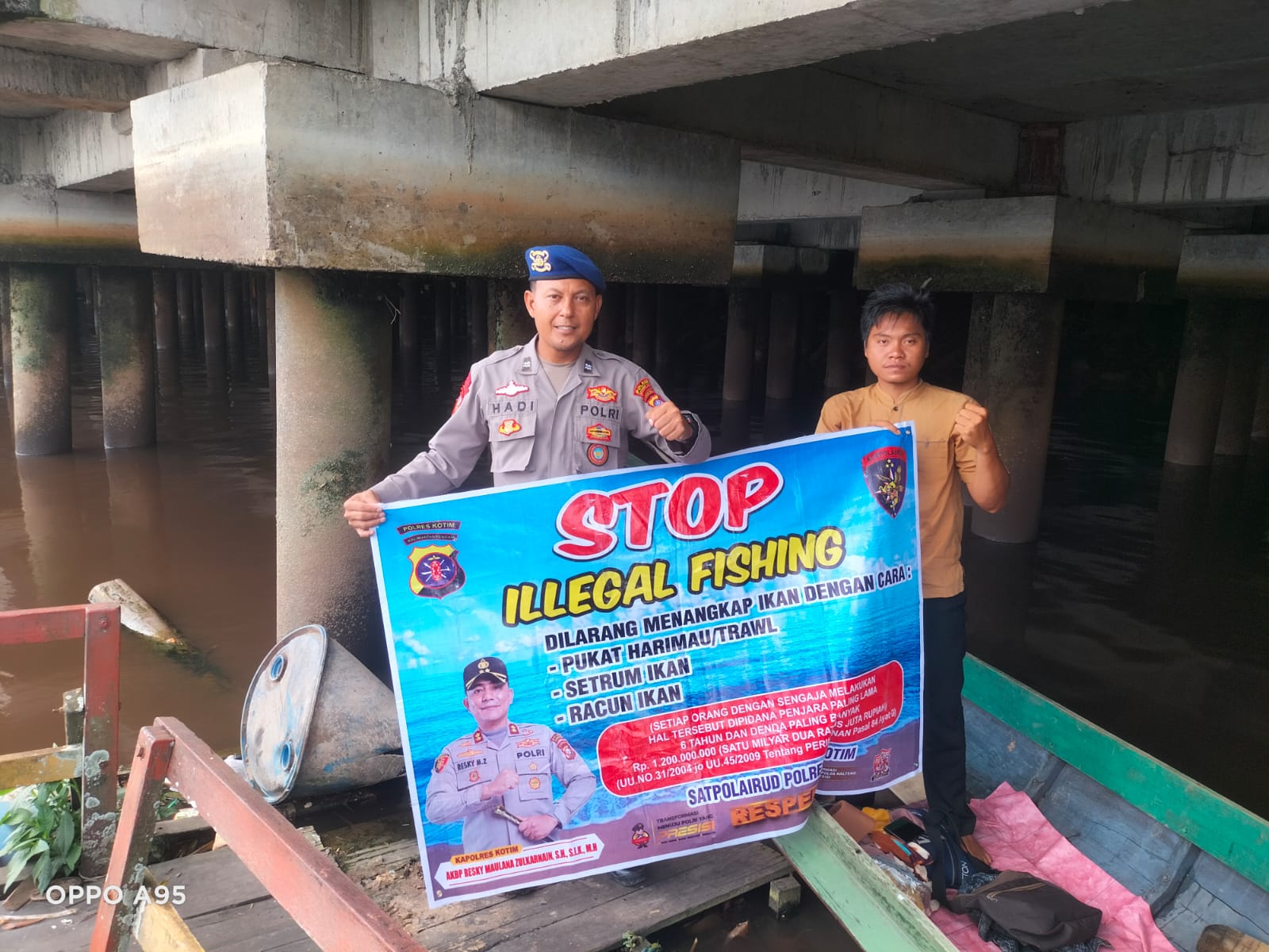 Satpolairud Polres Kotim Gencar Patroli Perairan, Wujudkan Kamtibmas Sungai Mentaya Tetap Kondusif