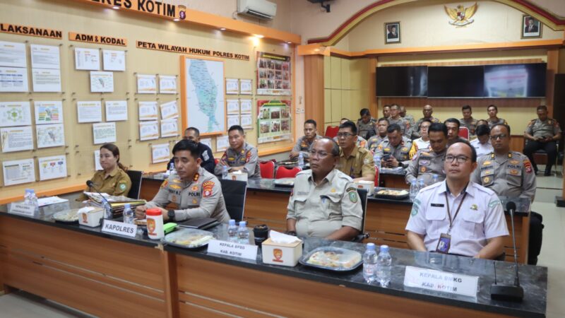 Polres Kotim Ikuti Video Conference, Wakapolri Pimpin Pembahasan Fenomena El Nino Godzilla