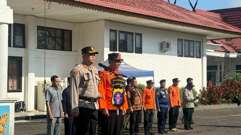 Kompi 4 Batalyon B Pelopor, Hadiri Apel Gelar Pasukan Kesiapan Penanggulangan Karhutla di Wilkum Polres Lamandau