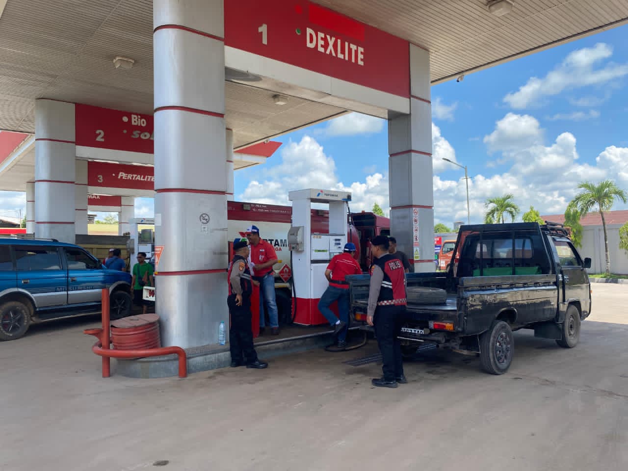 Cegah Penyalahgunaan BBM Bersubsidi, Sat Samapta Polres Kotim Gelar Patroli Dialogis di SPBU