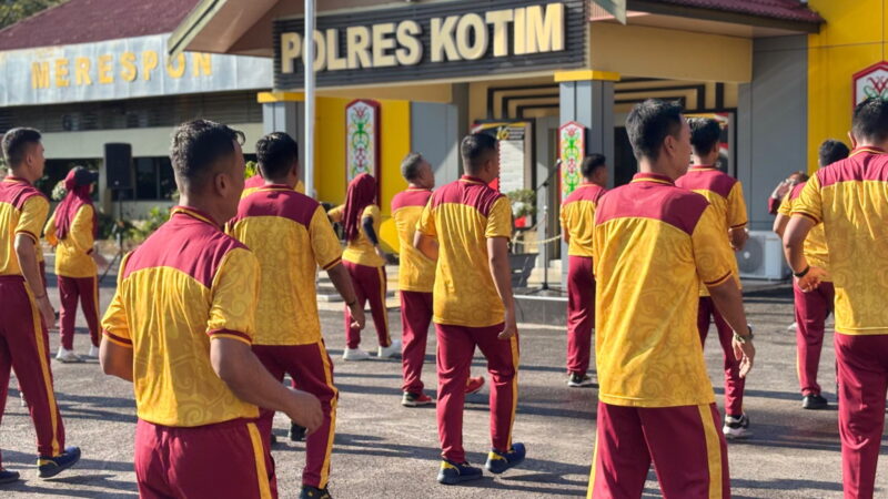 Jaga Stamina Layani Masyarakat, Polres Kotim Rutin Gelar Olahraga Pagi Setiap Jumat