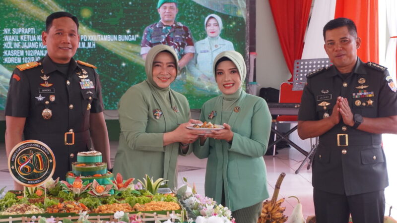 Komandan Kodim 1015/Sampit Ikuti Acara Tasyakuran HUT Persit KCK ke 80