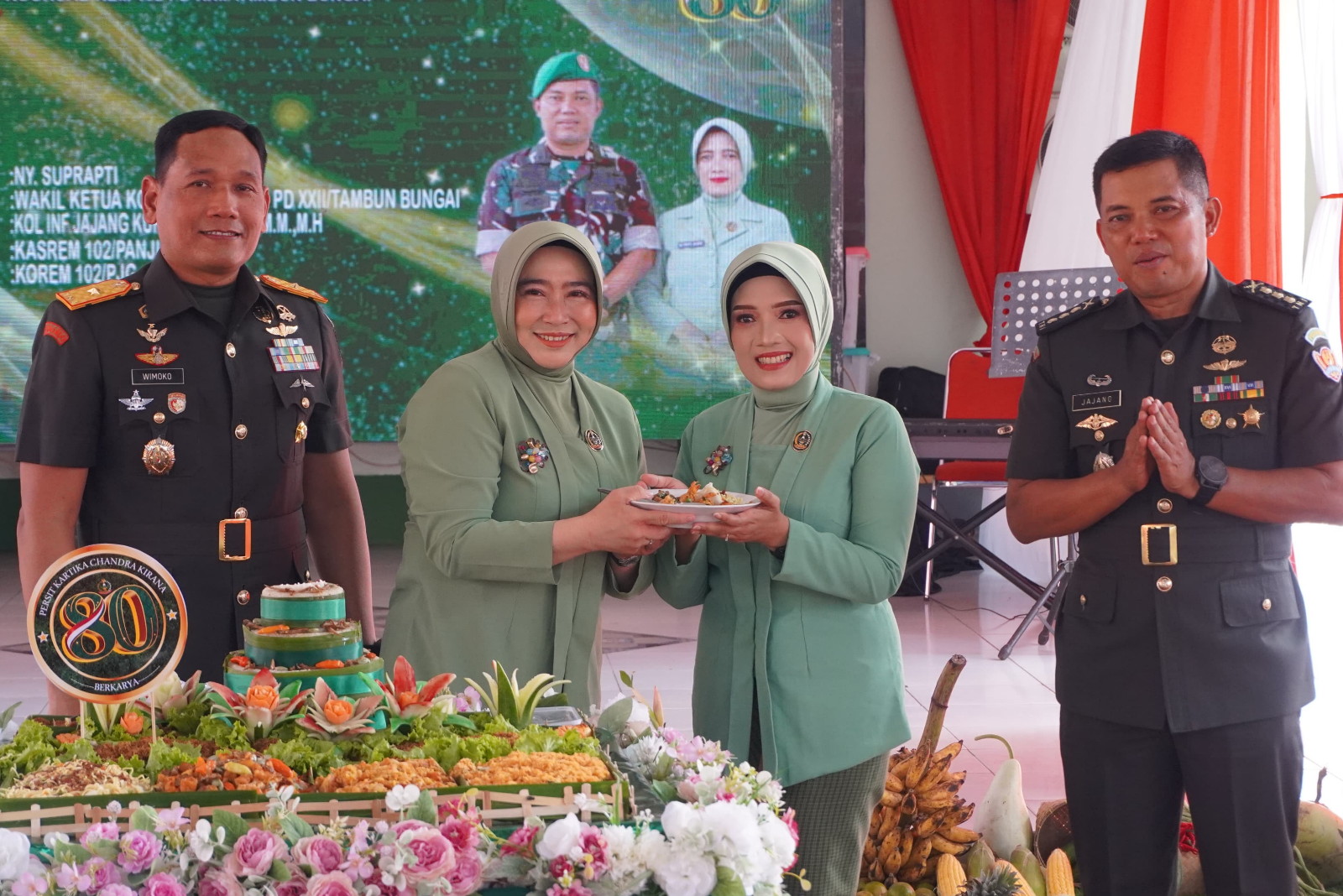 Komandan Kodim 1015/Sampit Ikuti Acara Tasyakuran HUT Persit KCK ke 80