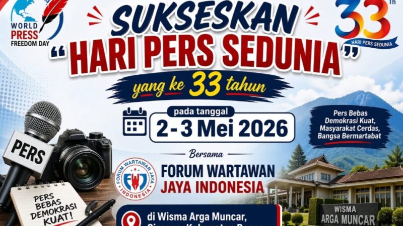 Kibarkan Kebebasan Pers, FWJ Indonesia Bersama WPO Akan Gelar Hari Pers Sedunia