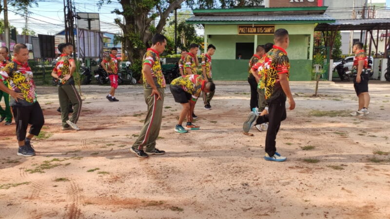 Jaga Kebugaran Prajurit, Kodim 1015/Sampit Gelar Olahraga Bersama