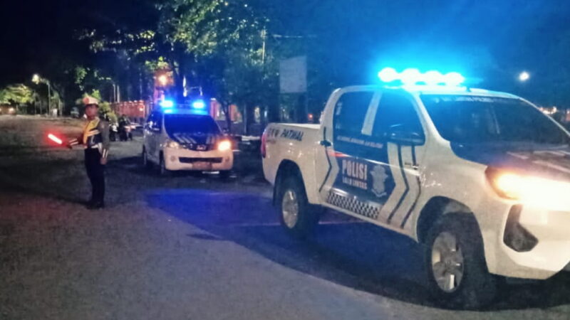 Cegah Balap Liar Satlantas Polres Kotim Tingkatkan Blue Light Patrol.