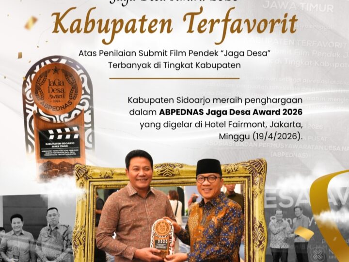Sidoarjo Raih Penghargaan Kabupaten Terfavorit di Jaga Desa Award 2026