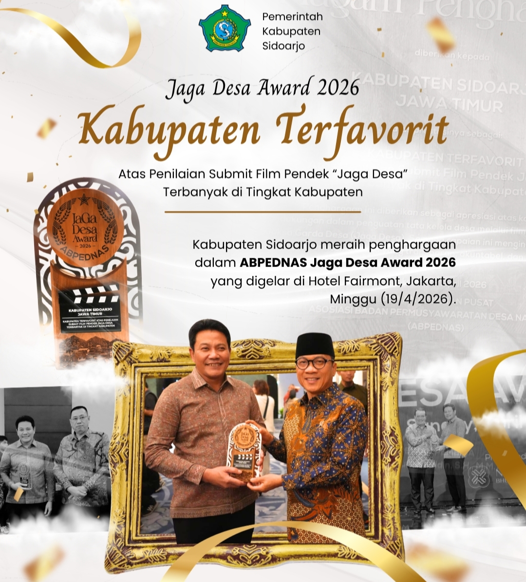 Sidoarjo Raih Penghargaan Kabupaten Terfavorit di Jaga Desa Award 2026