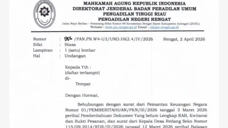 Sengketa Informasi Desa Redang Seko Kabupaten INHU Masuk Meja Hijau