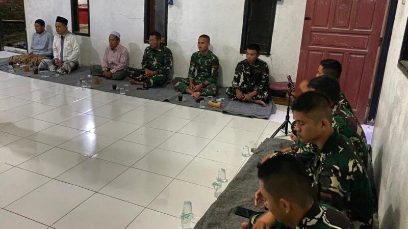 Kodim 0621/Bogor Satgas TMMD Hadir Dalam Pengajian Rutin Warga Tegalega