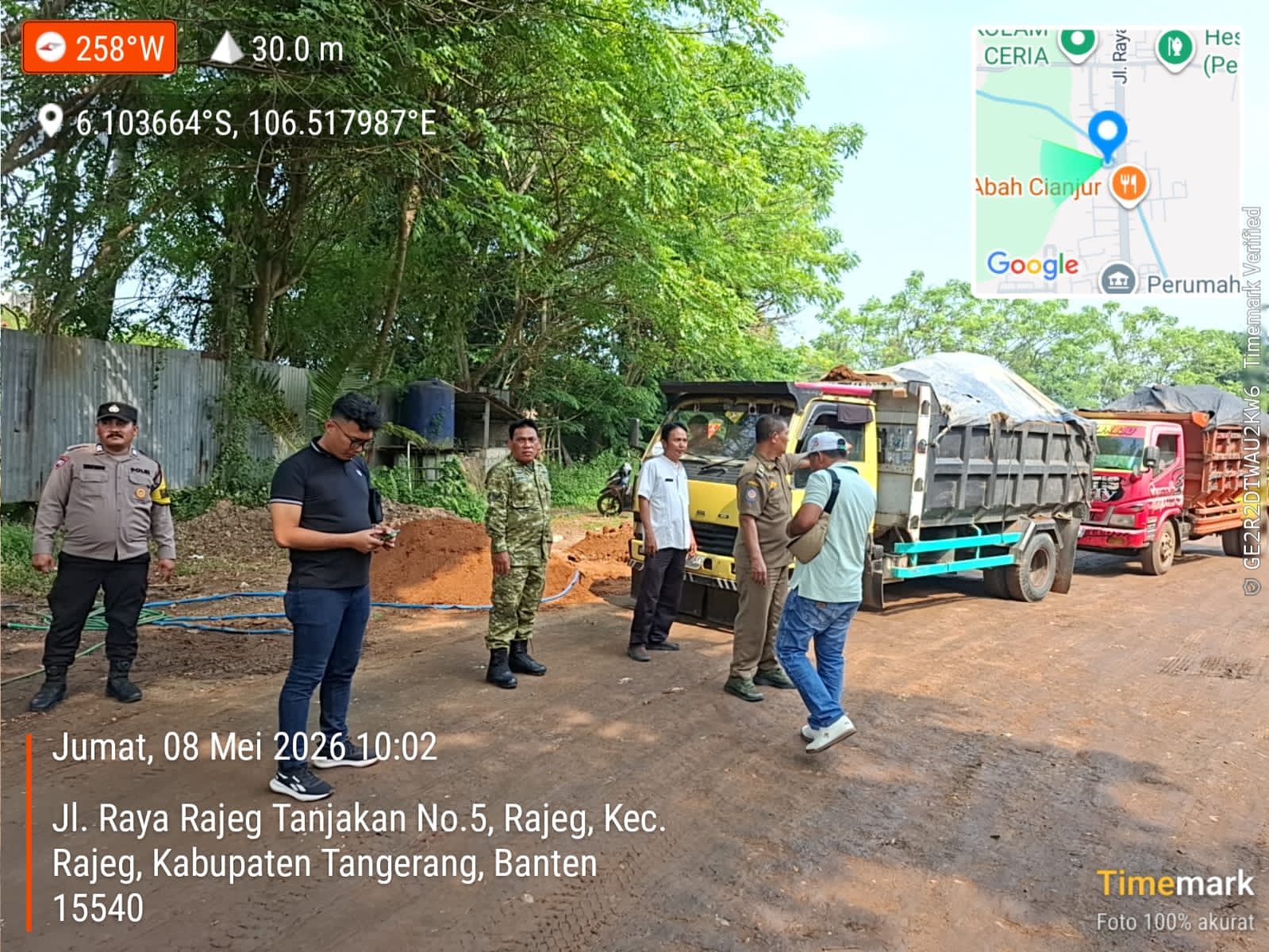 Soal Aktivitas Galian Tanah, Polsek Rajeg Lakukan Pendalaman