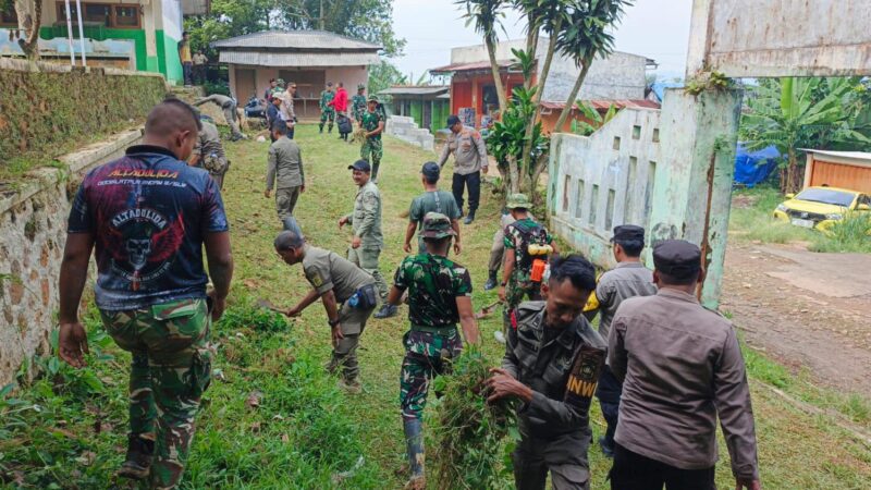 Kodim 0621/Kab. Bogor Gandeng Lintas Instansi Benahi Fasum Desa Banyuasih